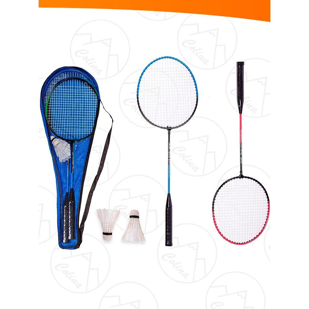 Kit Jogo Raquete Badminton Peteca Completo Com 2 R