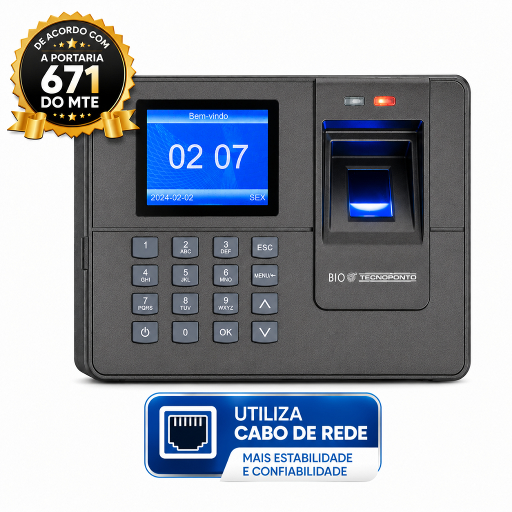 RELÓGIO PONTO BIOMÉTRICO LCD DIGITAL FUNCIONÁRI