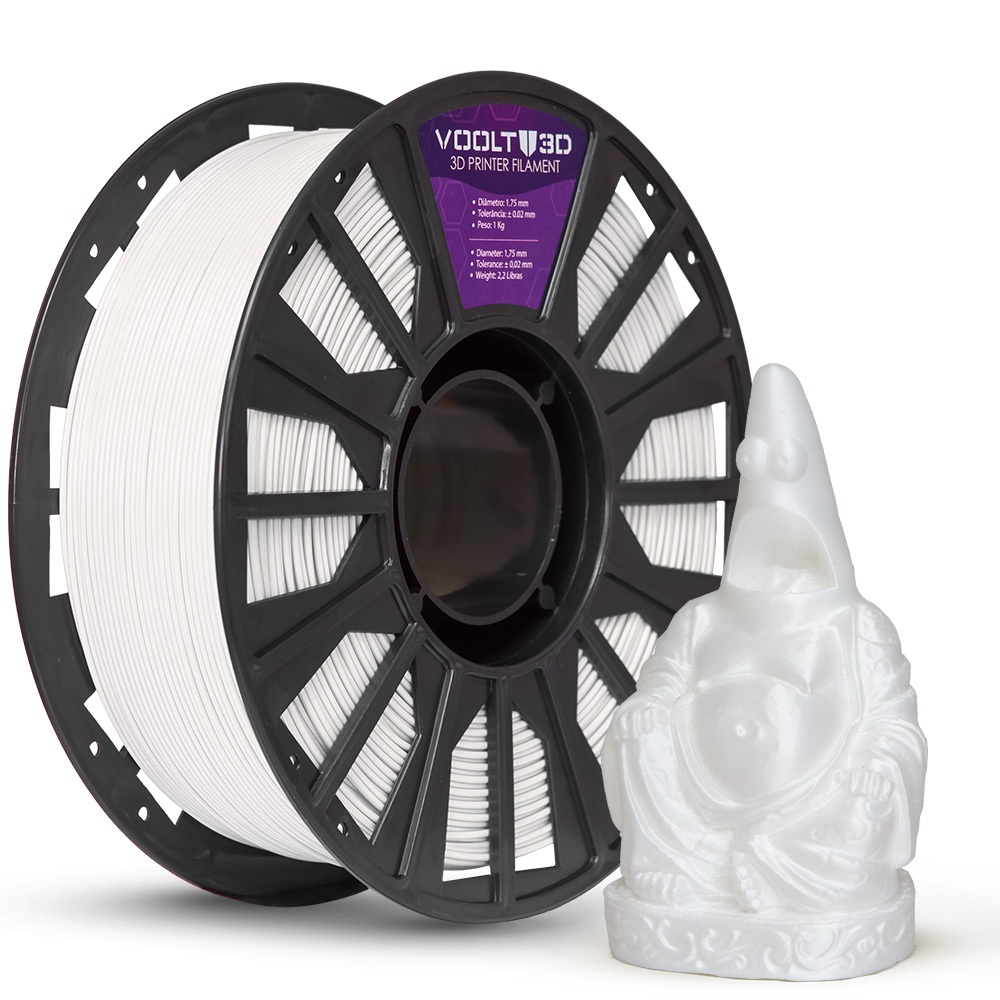 Filamento PLA Branco Off White Velvet 1Kg 1,75mm E