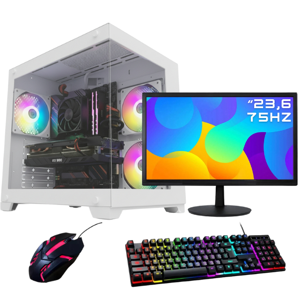 PC Gamer Agaron Ryzen 5 5500, RX 580 8GB, 16GB RAM