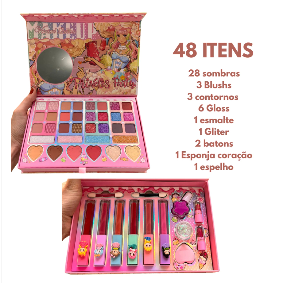 Kit Maleta Maquiagem Paleta Infantil Conjunto De A
