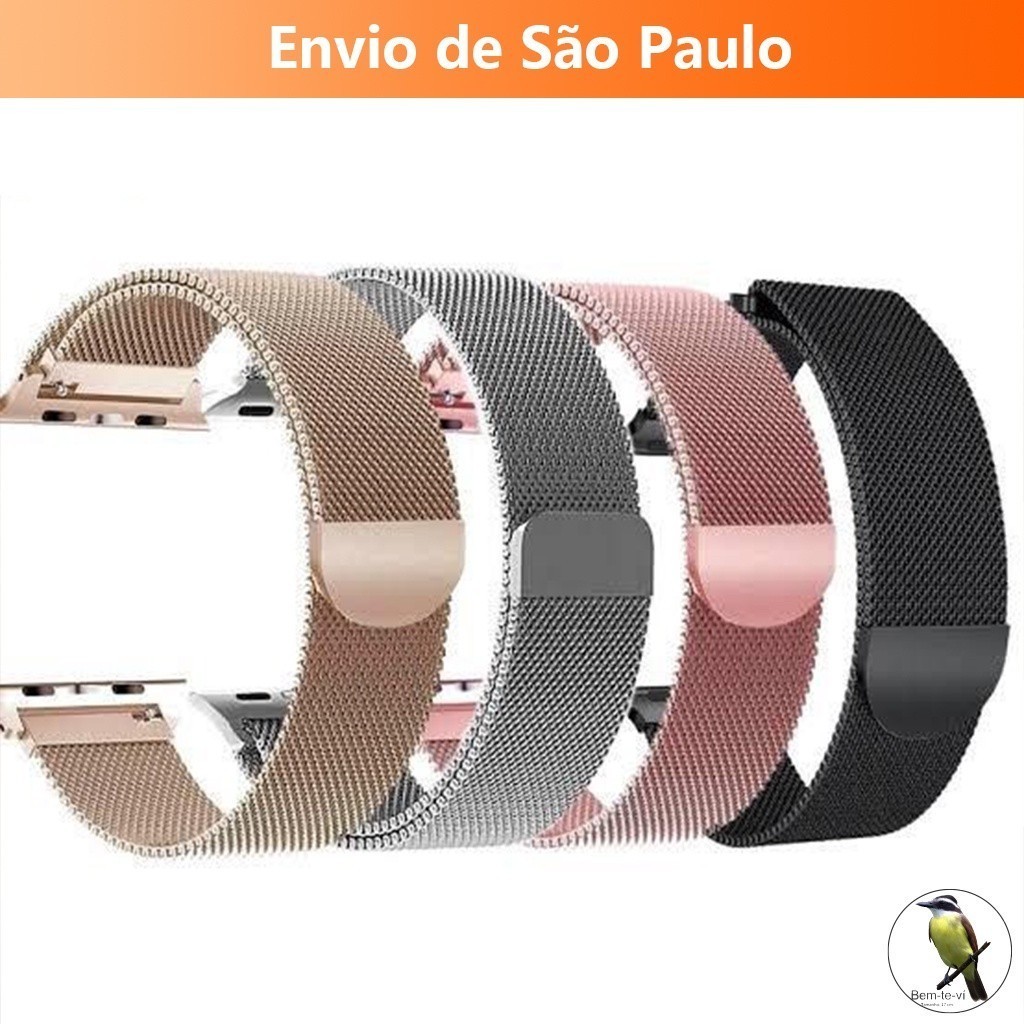 -Bemtevi-Pulseira smartwatch Milanese Metal Magnet