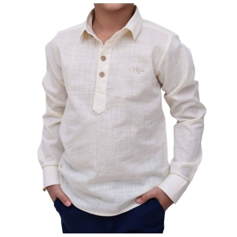 Camisa Social Bata Menino Linho Alfa 1596 Super Es