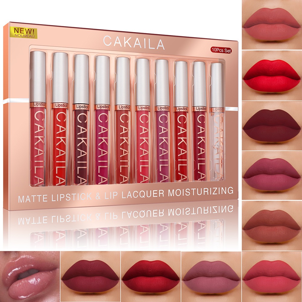 Conjunto de 10 batons líquidos matte, longa dura�