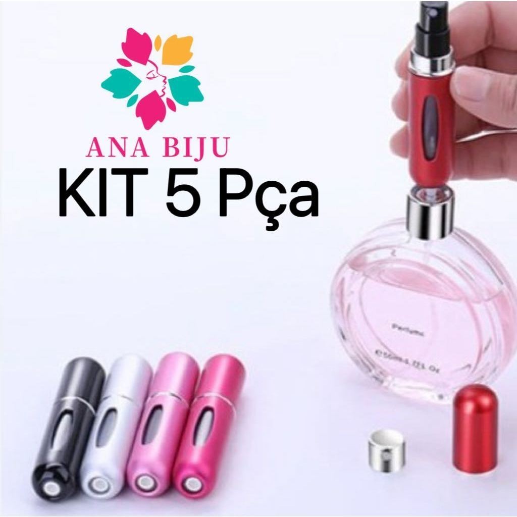 KIT 5 unidades Porta Perfume Recarregavel Portatil