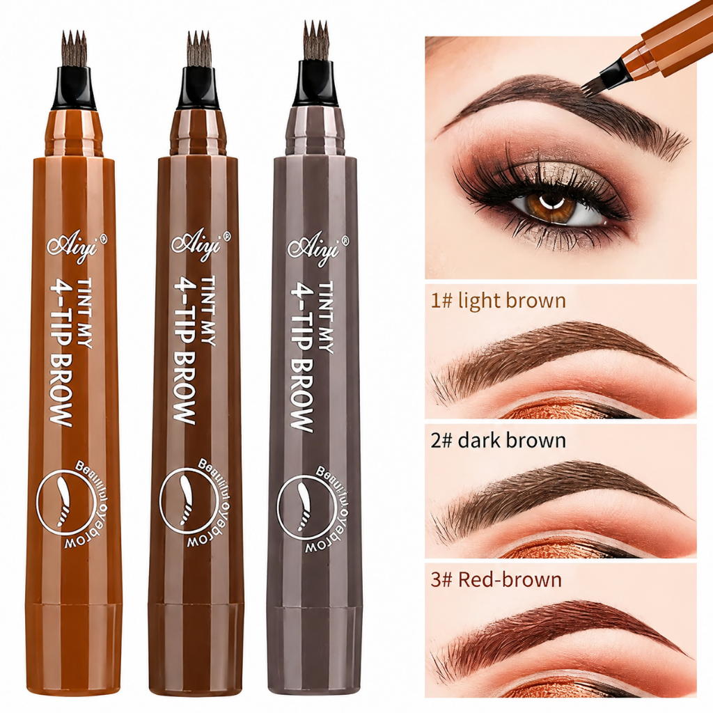 Caneta Sobrancelha 4 Pontas Microblading À Prova 
