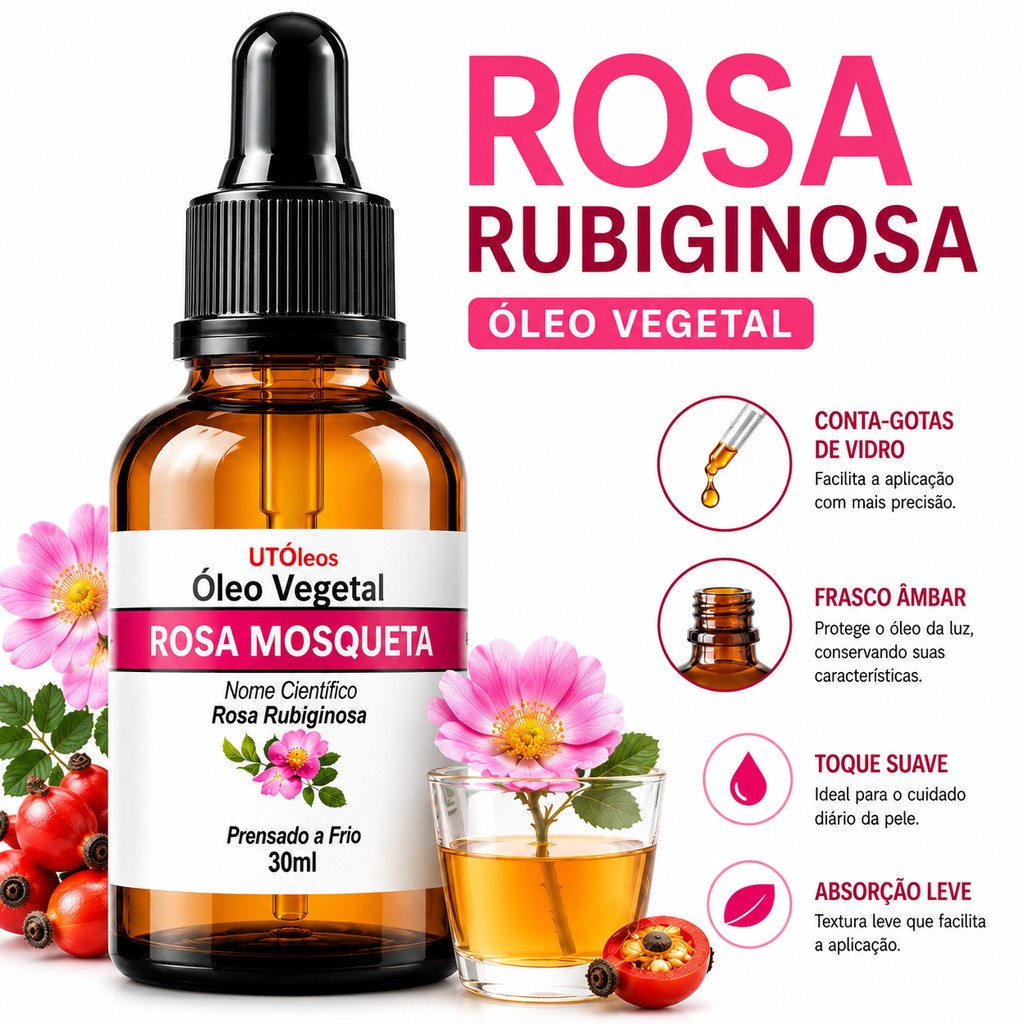 Óleo de Rosa Mosqueta Rubiginosa 100% Puro Rico e