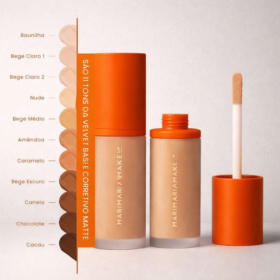 Base e Corretivo líquida Matte Velvet Skin MARI M
