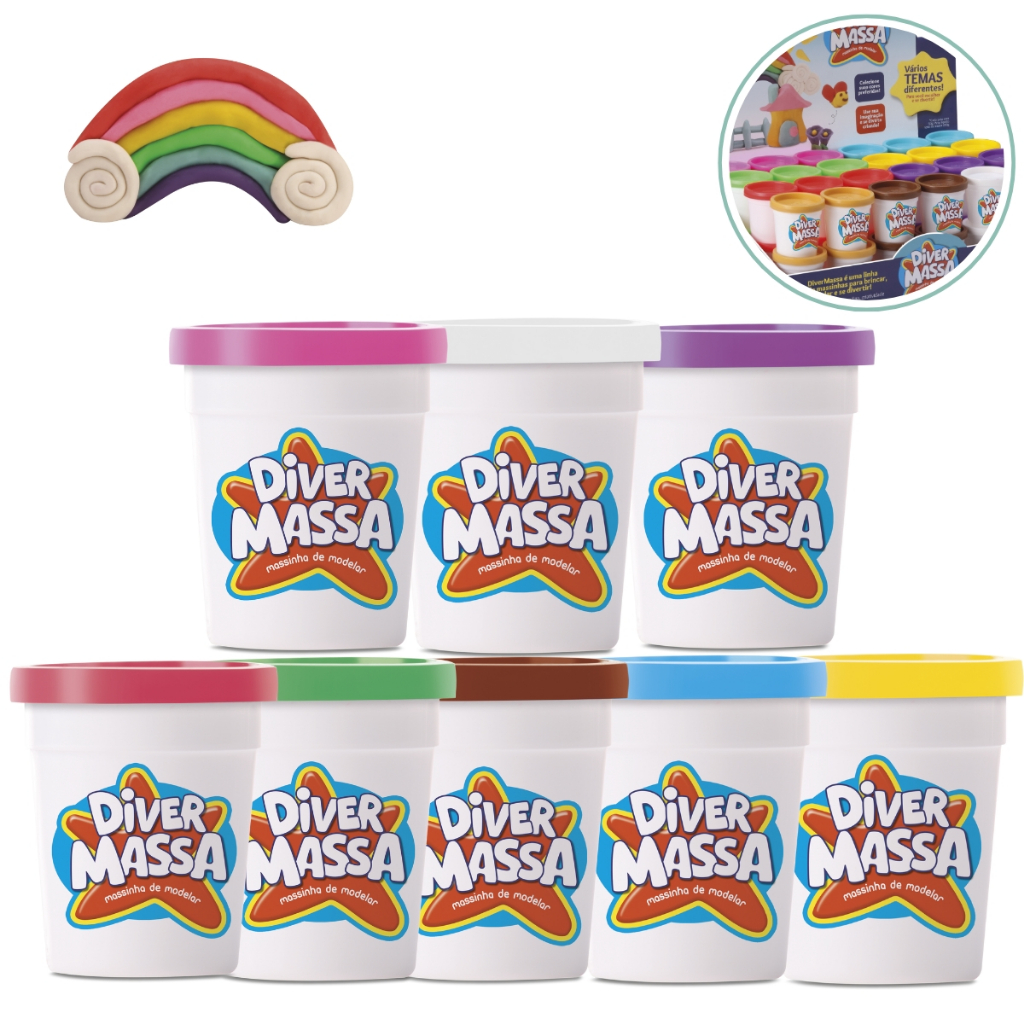 Kit Massinha de Modelar DiverToys 6 12 18 24 48 Un