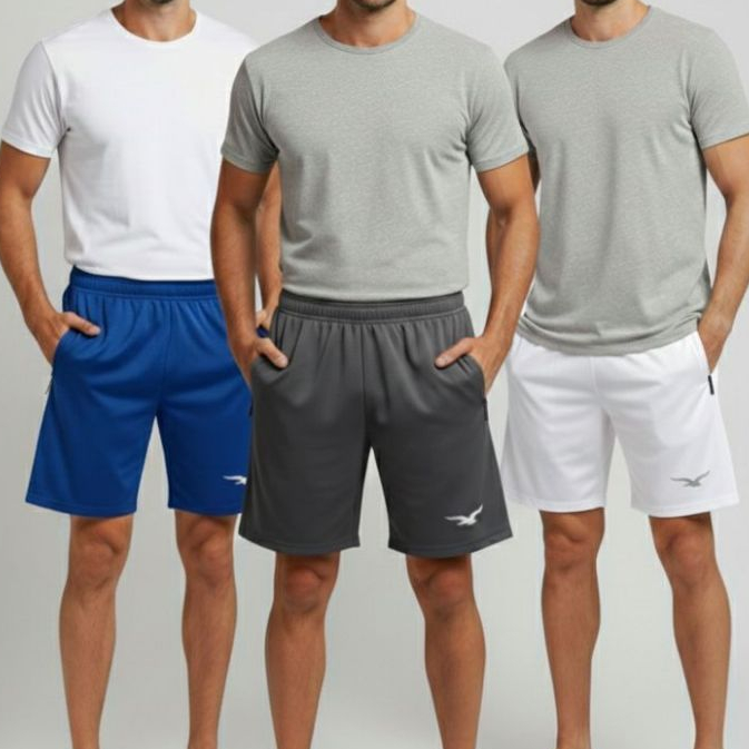 Kit Com 3 Bermudas Shorts Masculinos Básicos Berm