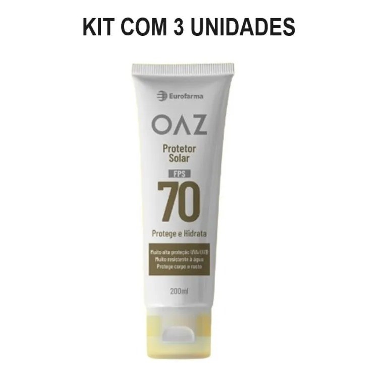 PROTETOR SOLAR OAZ FPS70 200ML PROTEGE E HIDRATA