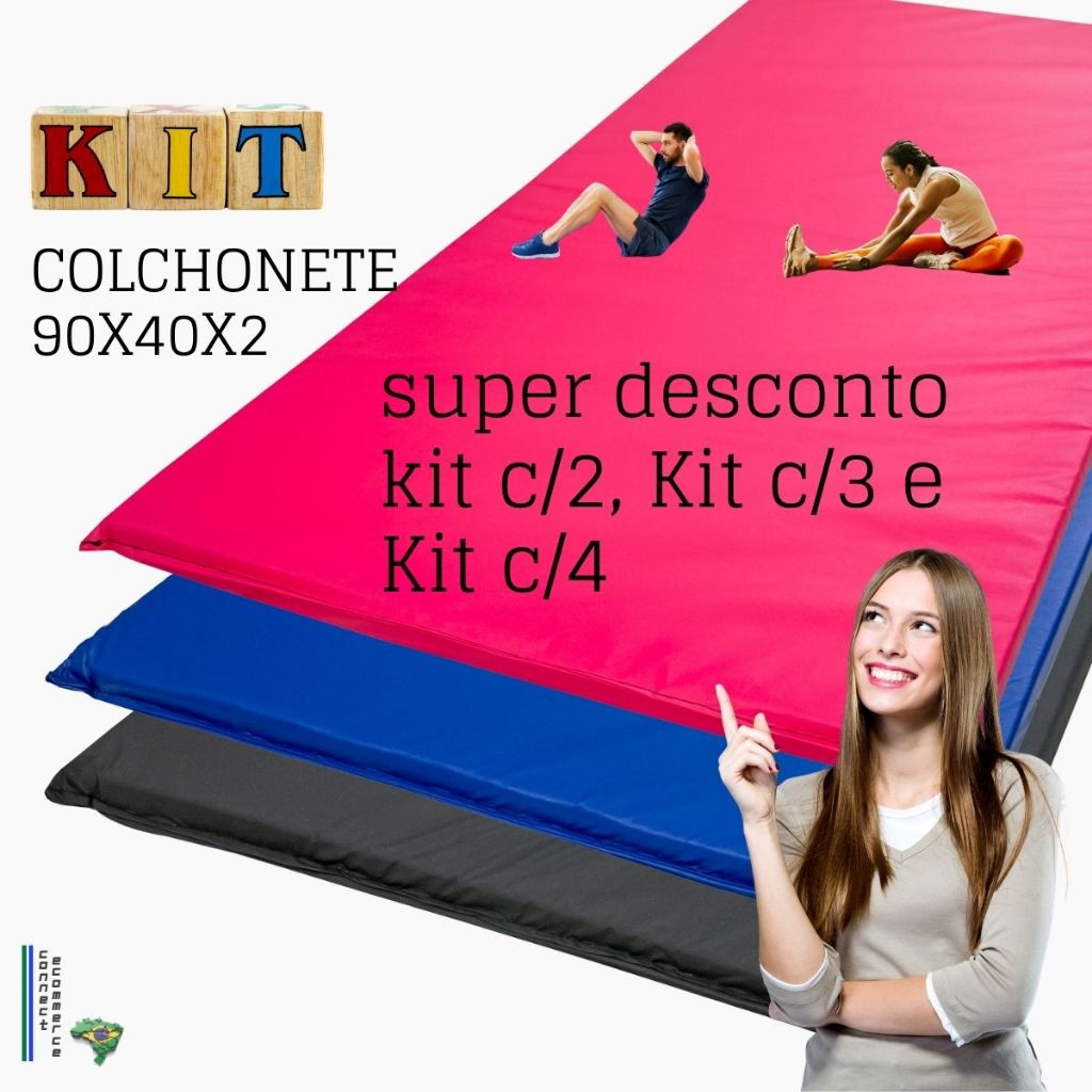 kit com 2- colchones kit com 4 academia, exercíci