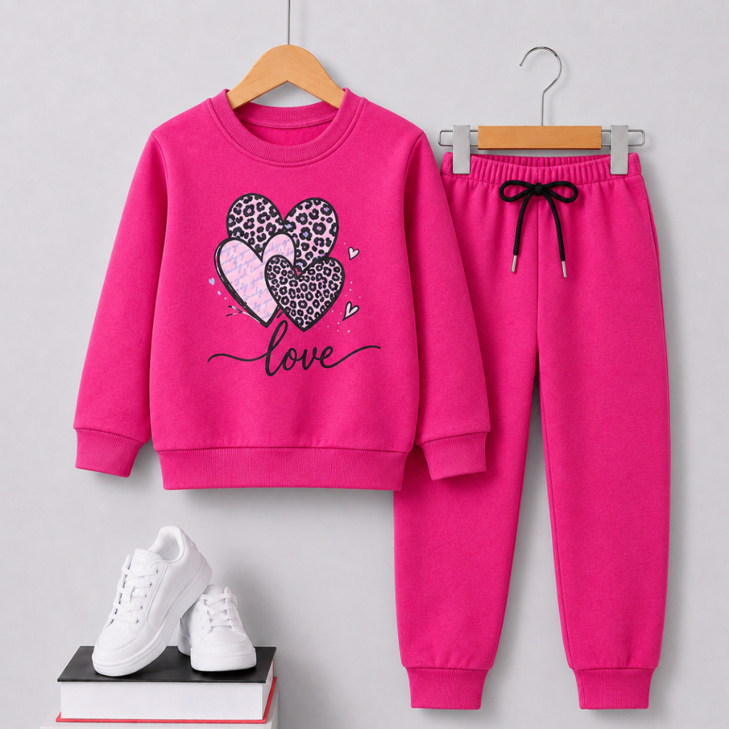 Conjunto Moletom infantil Inverno menina Urso, out