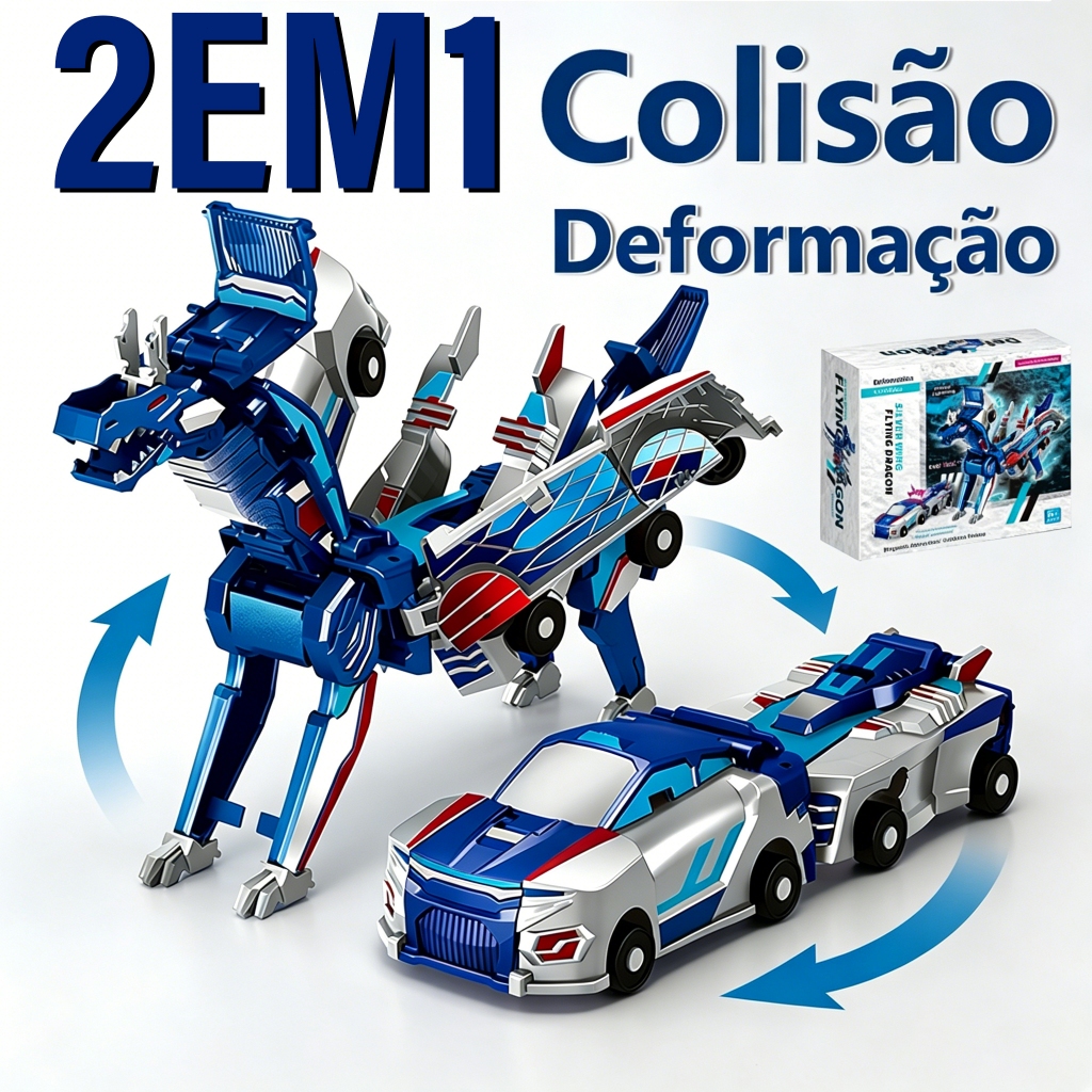 Brinquedo 2 em 1 Dragão Robô Carrinho Transform�