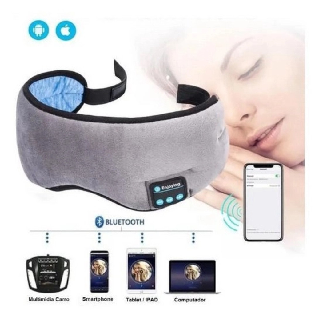 Máscara De Dormir Tapa Olho Fone De Ouvido Blueto