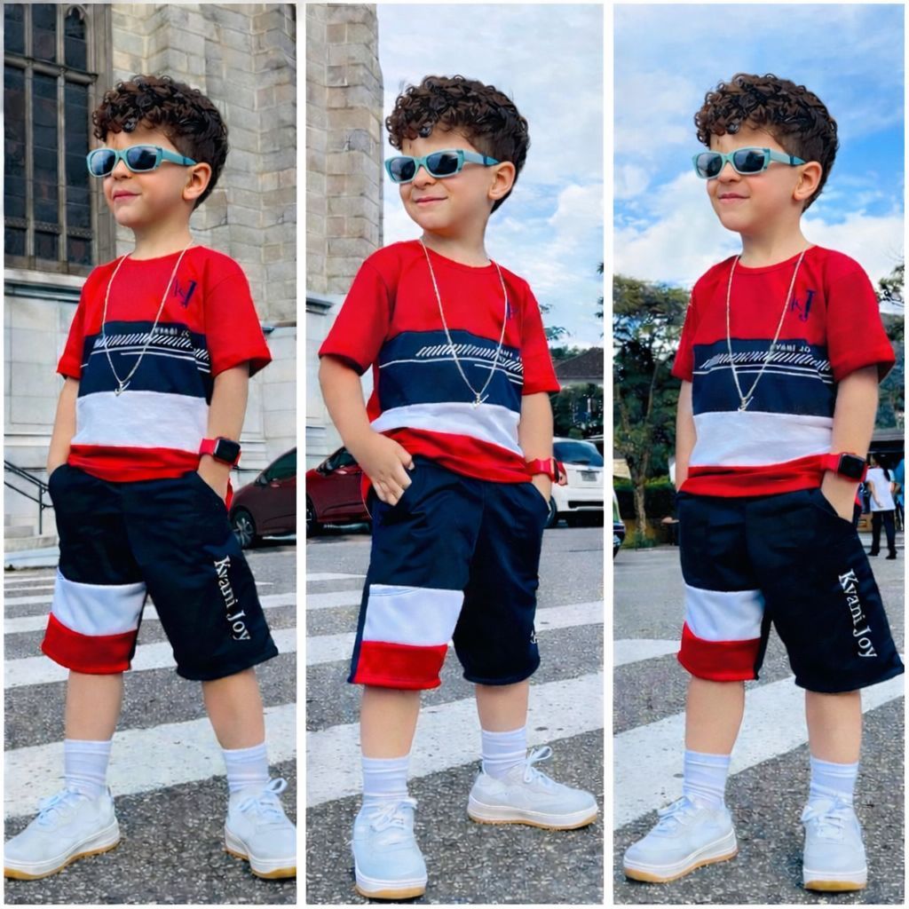 Conjunto de menino casual infantil bermuda e camis