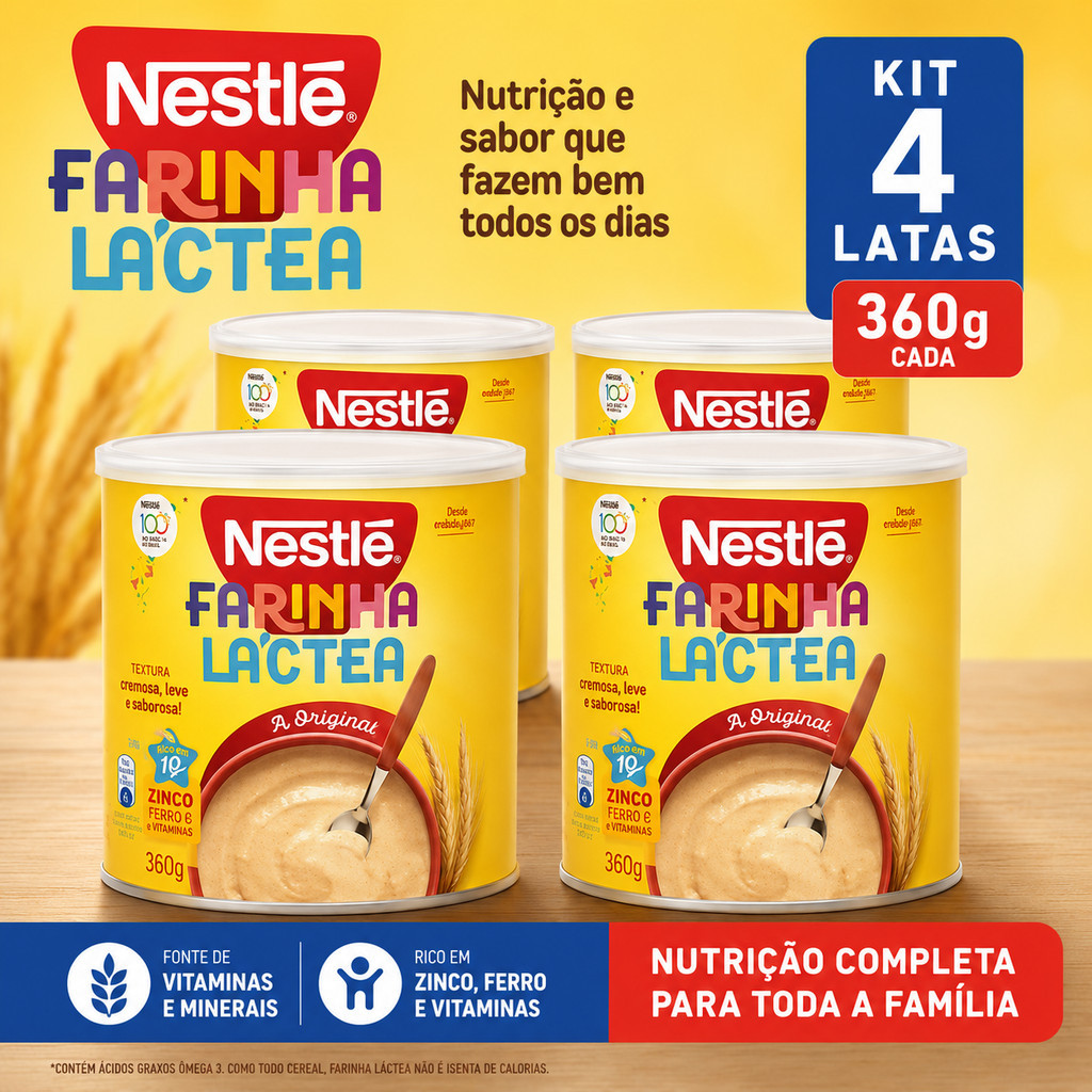 Kit c/4 A Farinha Láctea Nestlé 360gr original