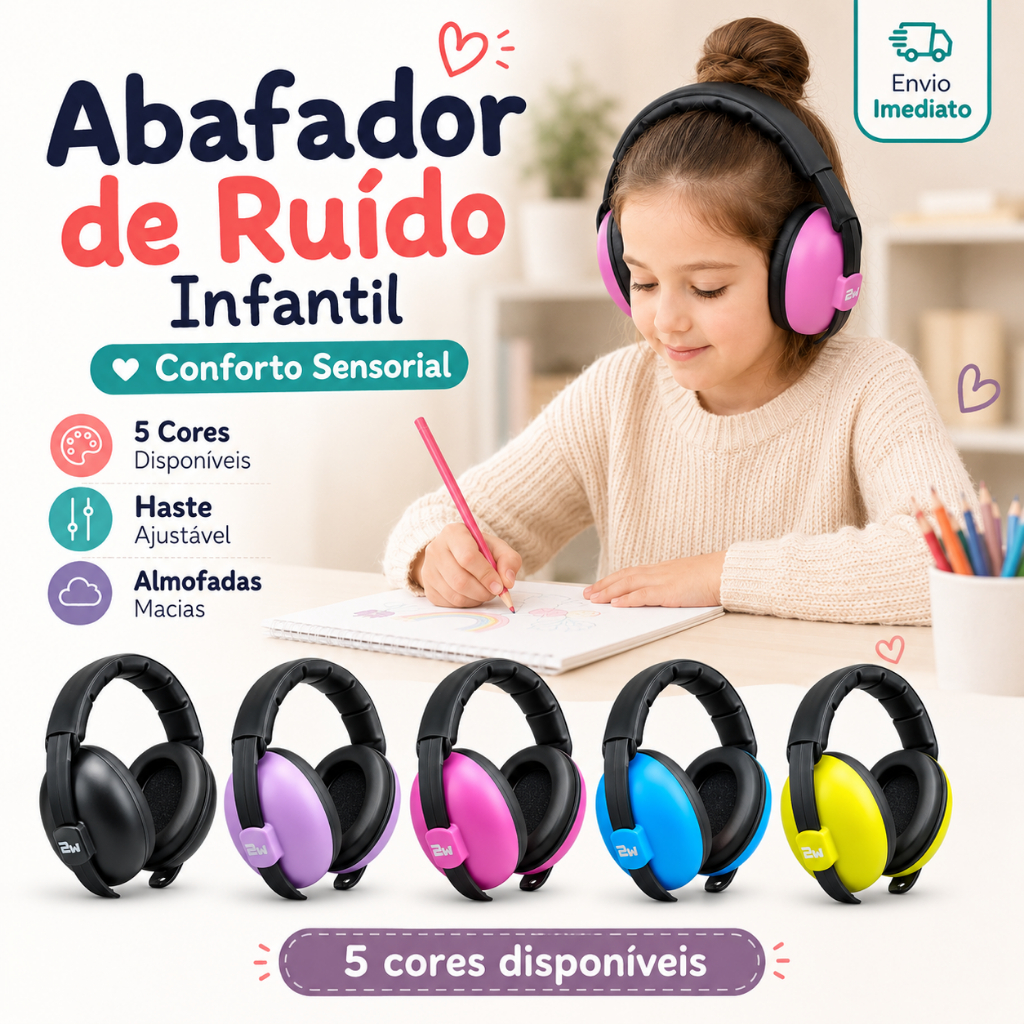 Abafador de Ruído Infantil Ajustável SNR 23dB Pr