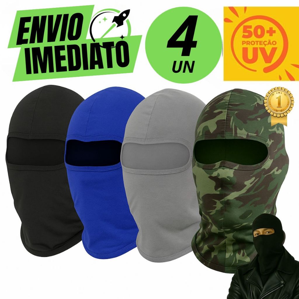 Kit 4 Touca Ninja Balaclava Térmica Motoqueiro Fr