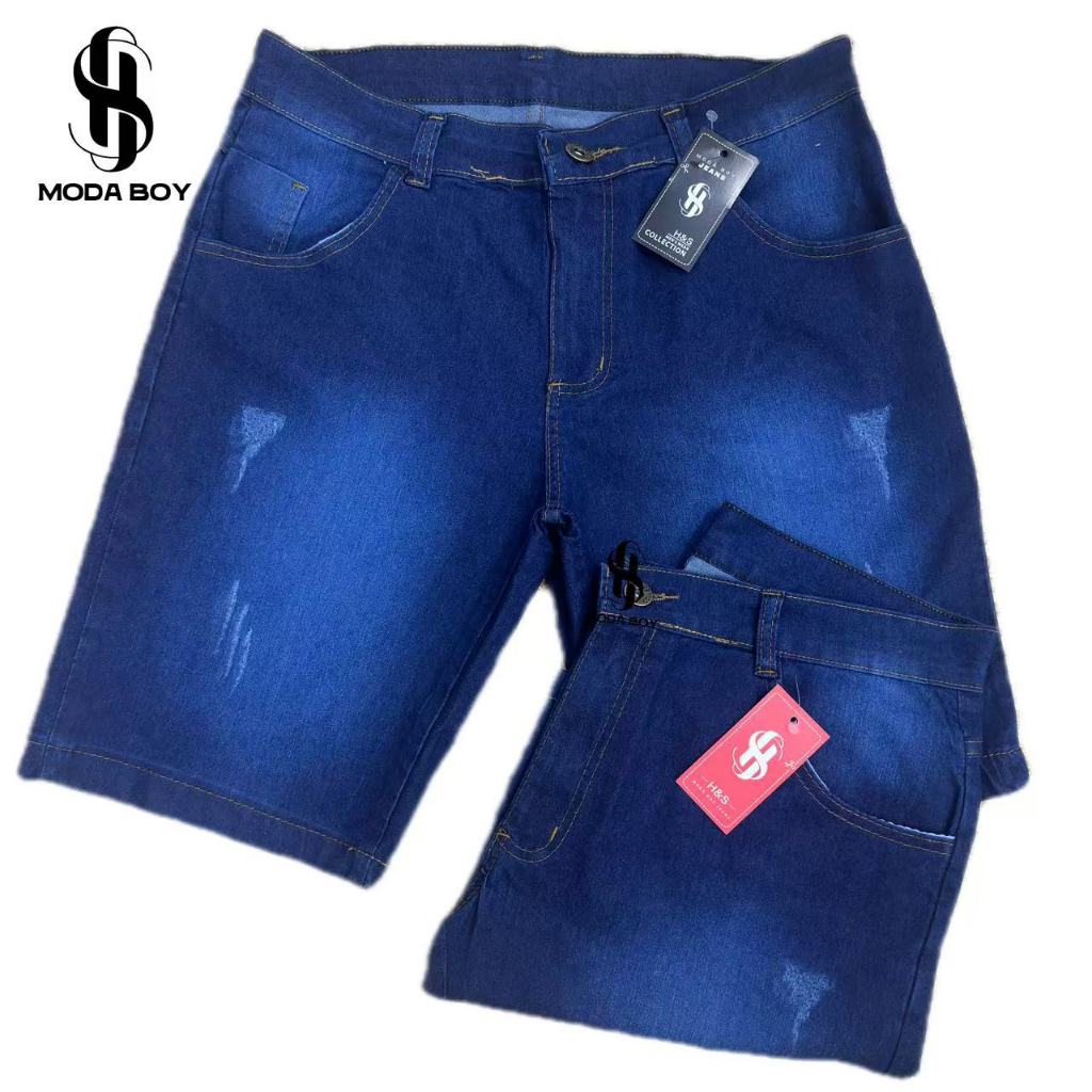 Bermuda Jeans Masculina Com Elastano SLIM direta d