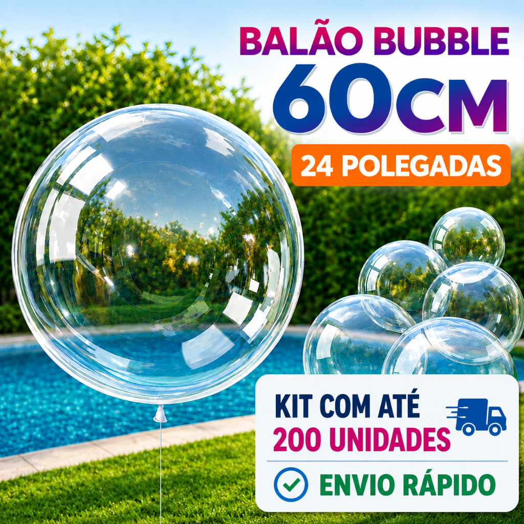 Kits 50/100/150/200 Unidades Balão Bubble Bobo 24