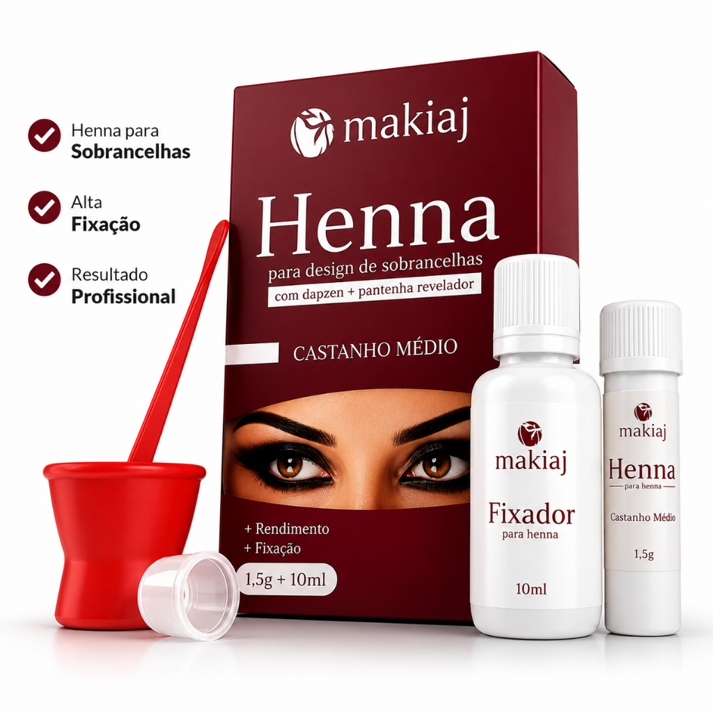 Henna Para Sobrancelhas Makiaj Original Kit Comple