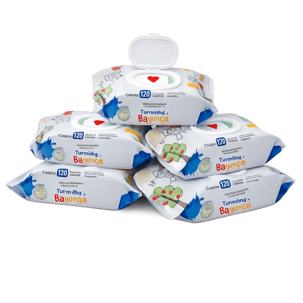 Kit 05 Pacotes Toalhas Umedecidas Turminha Da Bagu