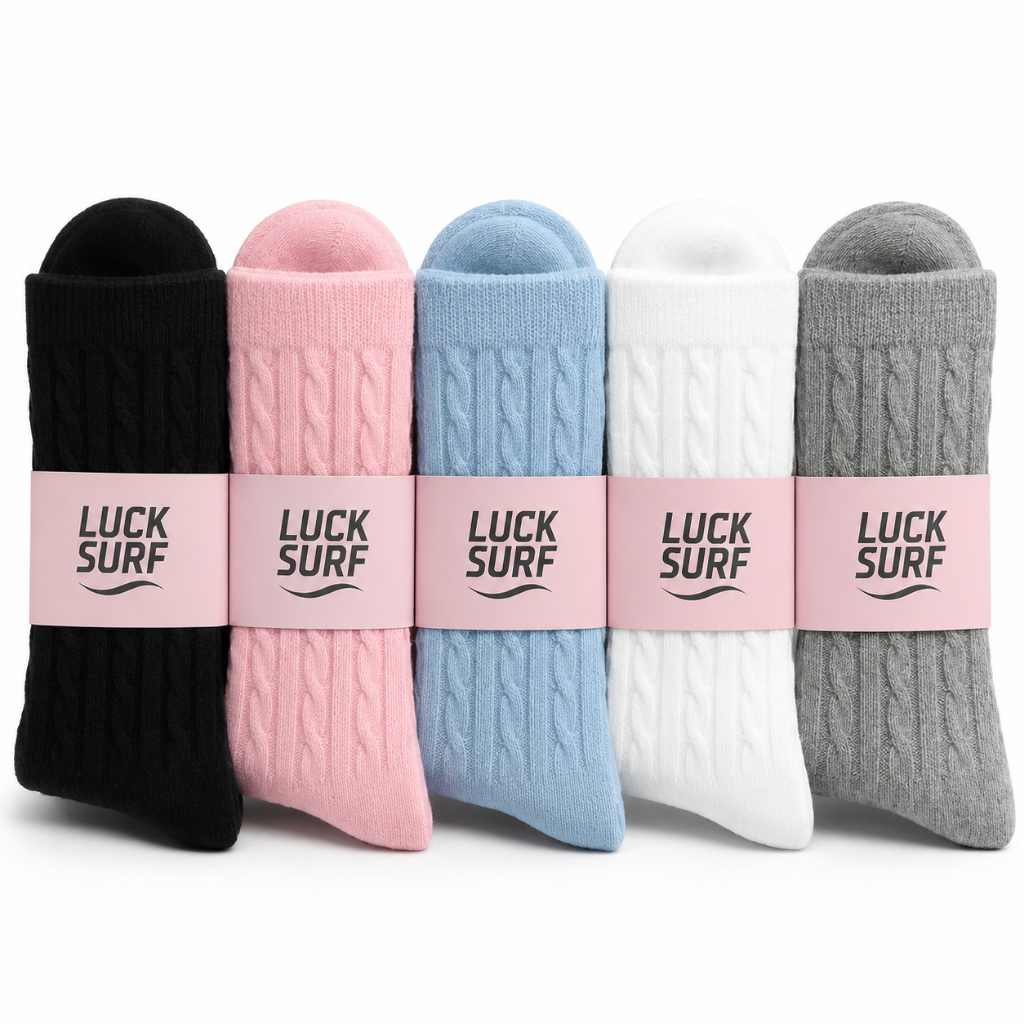 Kit 5 Pares Meias Femininas Algodão Academia LUCK