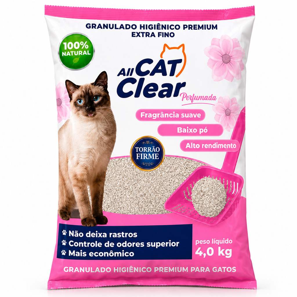 Areia Higiênica Para Gatos Perfumada 4kg Torrão 