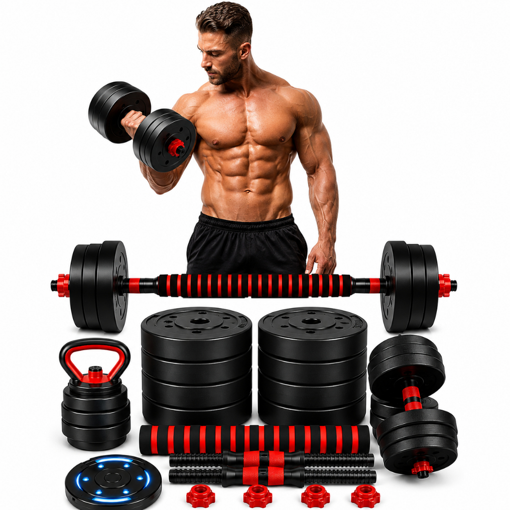 Kit de Halteres E Anilhas de 15kg Barras de Muscul