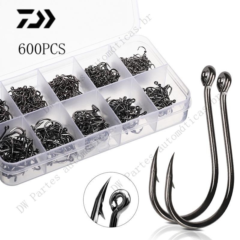 600 Pcs/Anzóis De Aço Carbono De Tamanho Complet