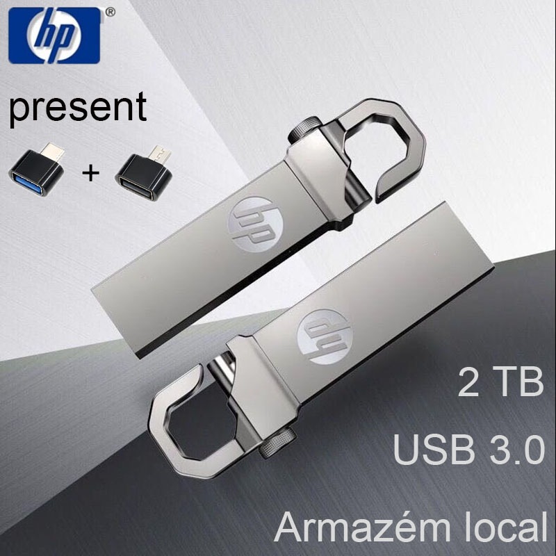 HP Pen Drive 2TB Metal USB 3.0 À Prova Dágua De 