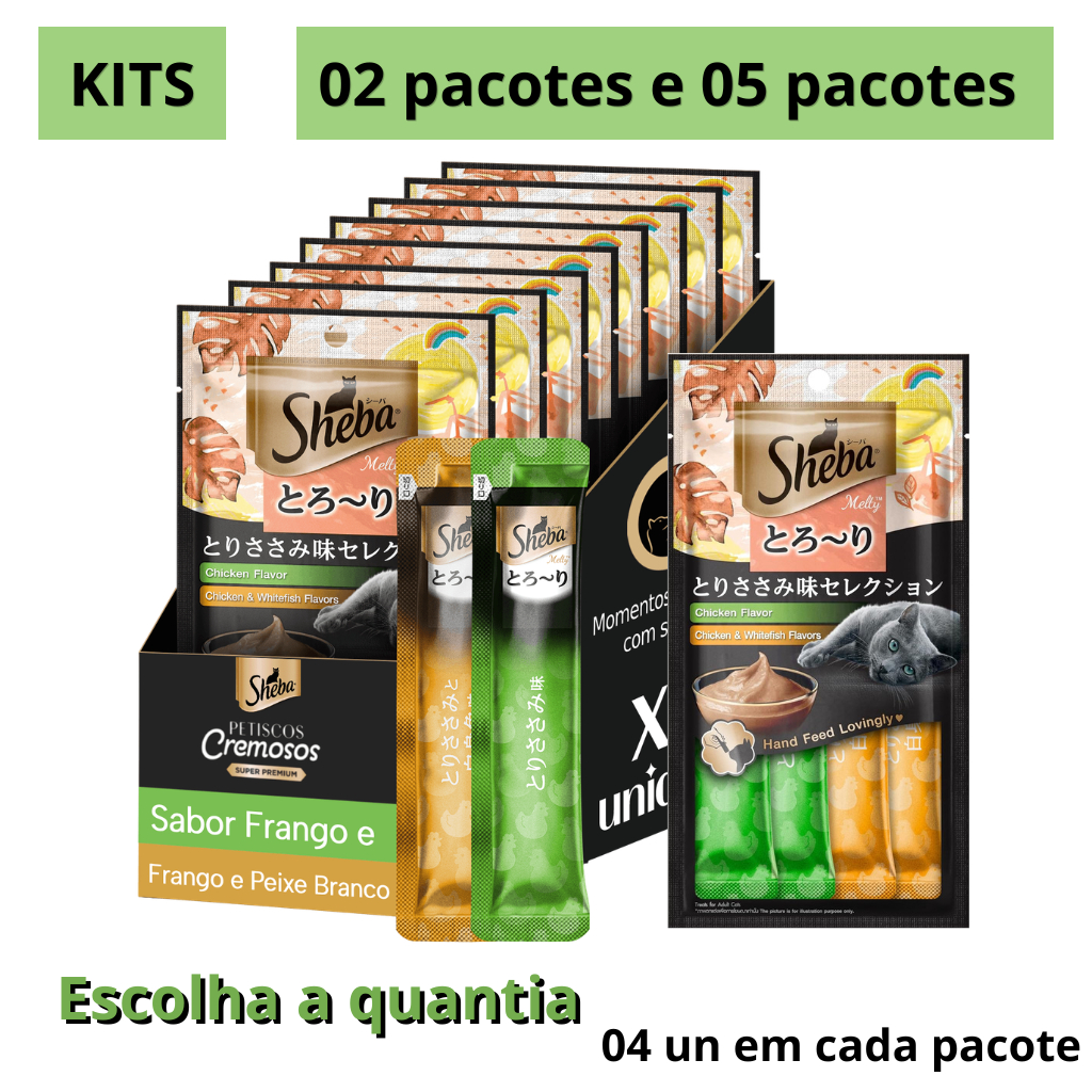 Churu Snack Sheba Cremoso Frango e peixe para Gato