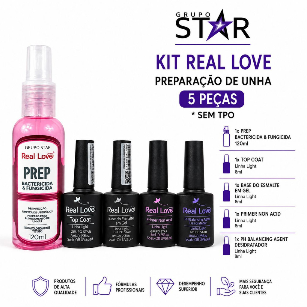 kit Preparação de Unha Completo 5 Peças –