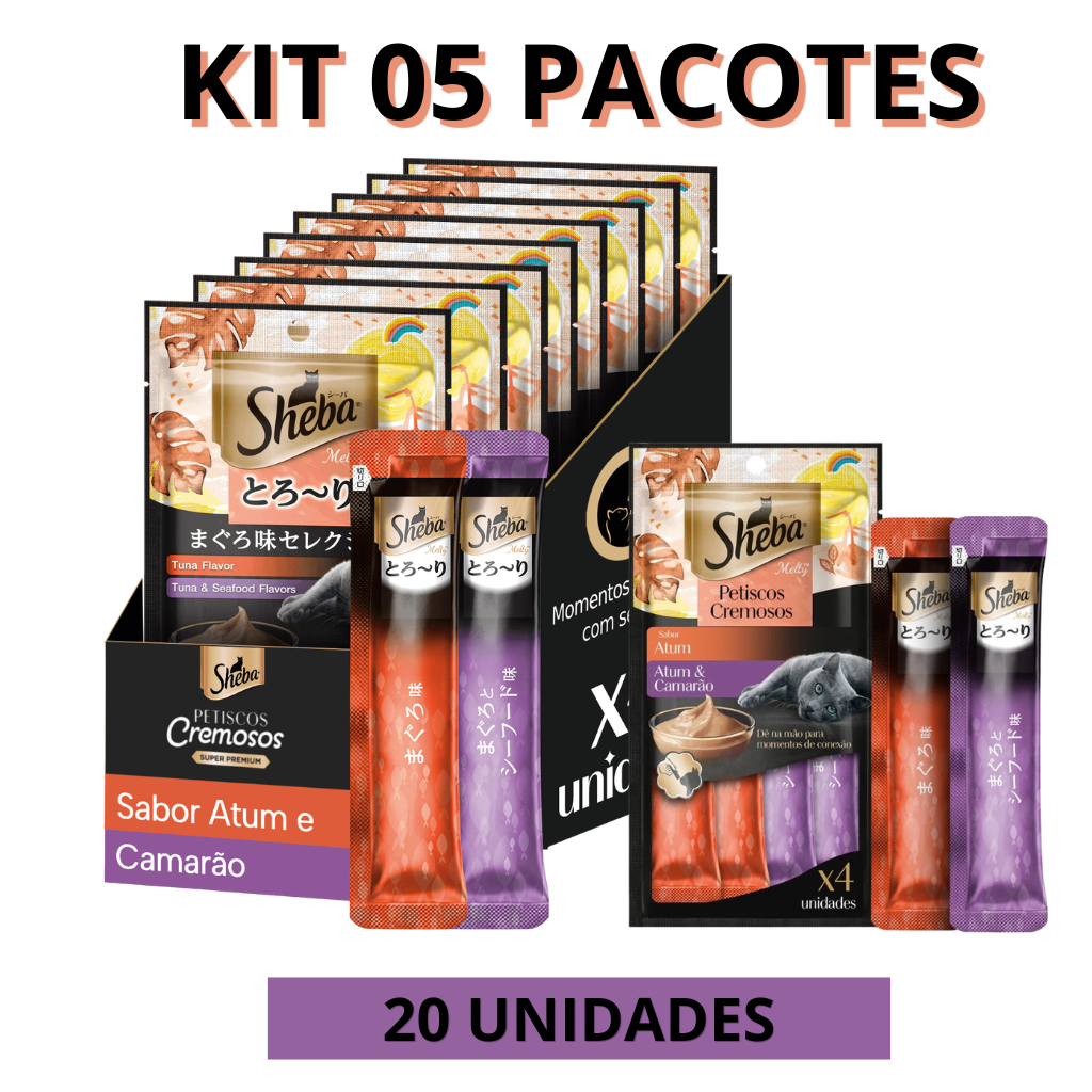 CHURU SNACK SHEBA CREMOSO Atum e Camarão para Gat