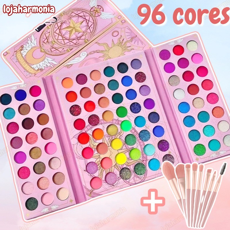 Paleta De Sombra De Olho Em 96 Cores Perolada / Fo