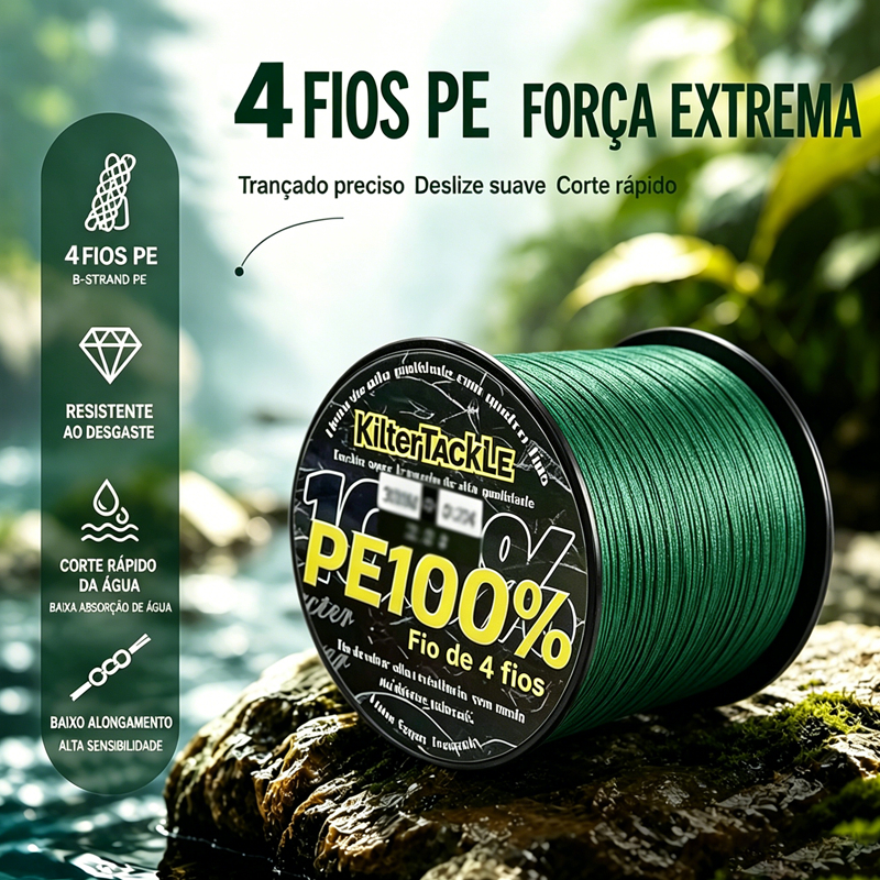 kit 500m Linha De Pesca Multifilamento Cinza 4 Fio