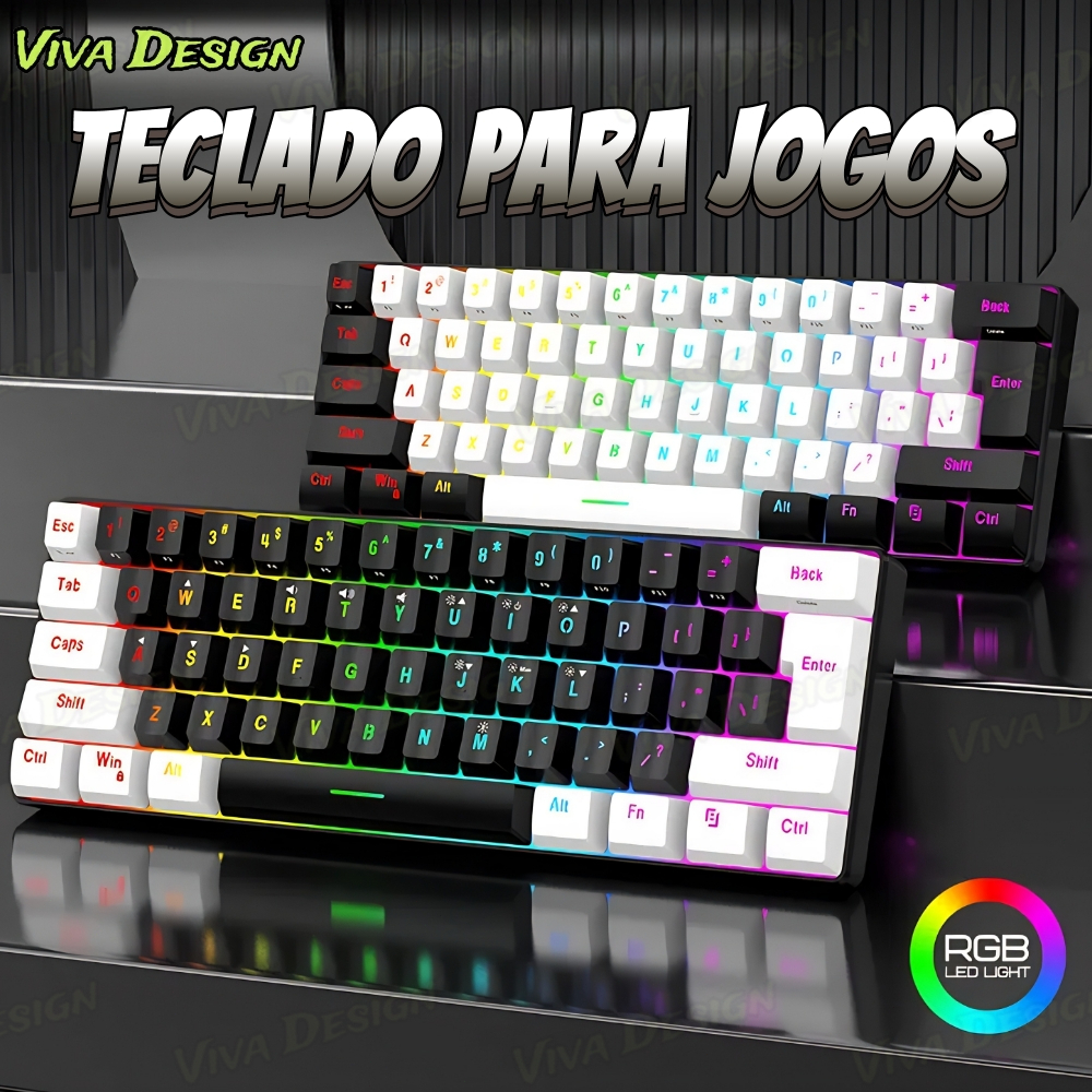 Teclado para jogos com fio 61-Key RGB Backlight Mi