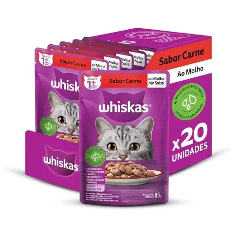 Whiskas Sachê 85g  16 Unid +4 Grátis Leve 20