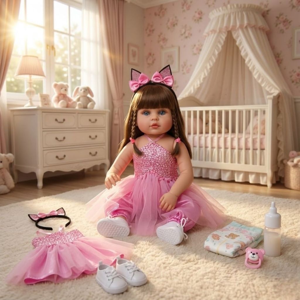 Bebê Reborn Boneca Realista Bailarina 100% Silico