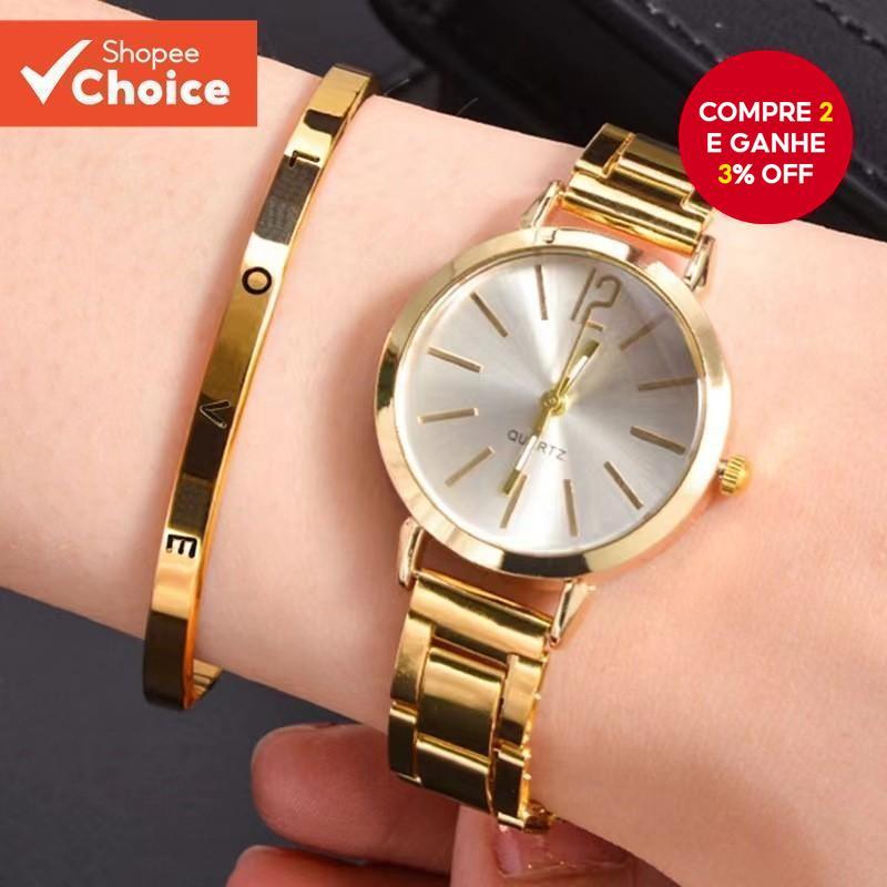 Relógio Com Pulseira Da Moda-De Aço Inoxidável 