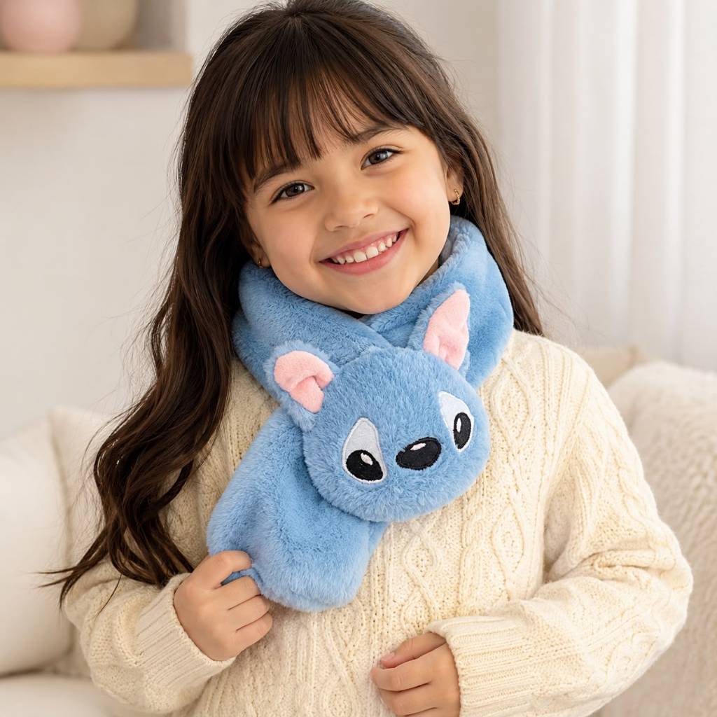 Cachecol Infantil Stich Pelúcia Quentinho Macio P