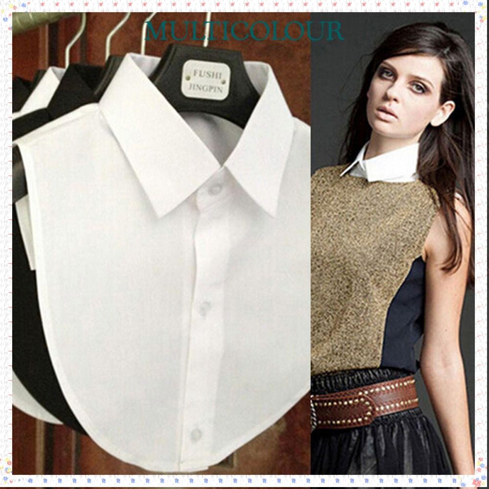 Multicolor Gola Falsa Feminina Camisa Sólida Aces