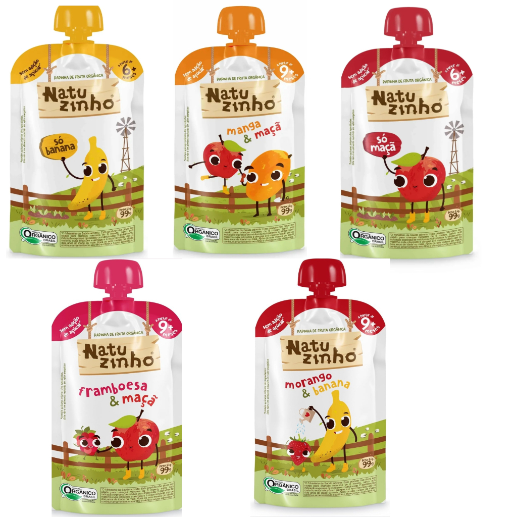 Kit Com 3 Unidades Papinha De Fruta Orgãnica 99g 