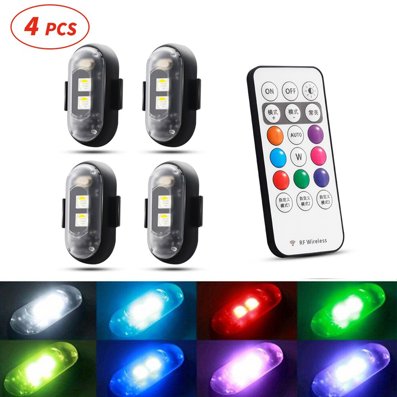 Motocicleta LED RGB Luz De Advertência Sinal Do C