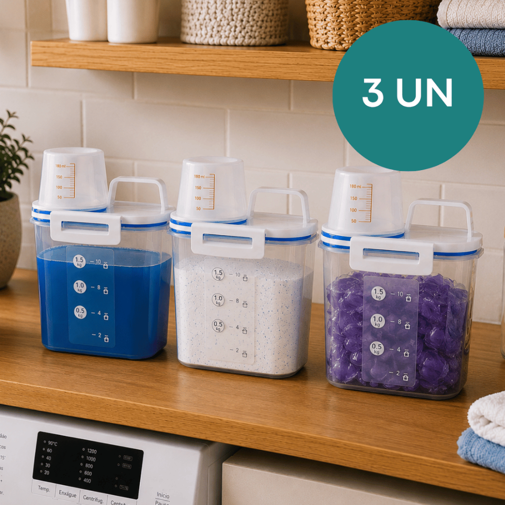 – Kit 3 Pote Hermético 1,5 L C/ Bico Dosado