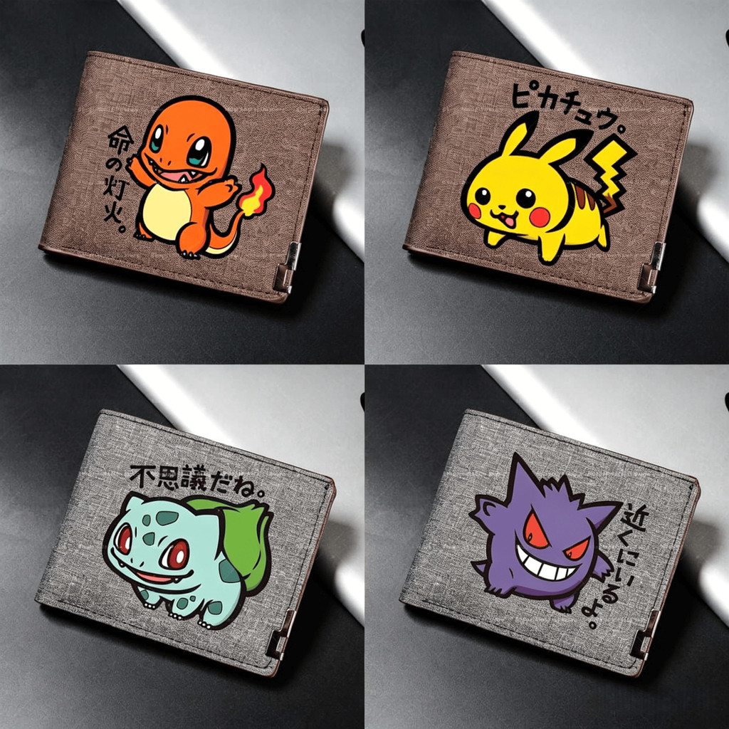 Pokemon Denim Carteiras Anime Pikachu Titular Do C