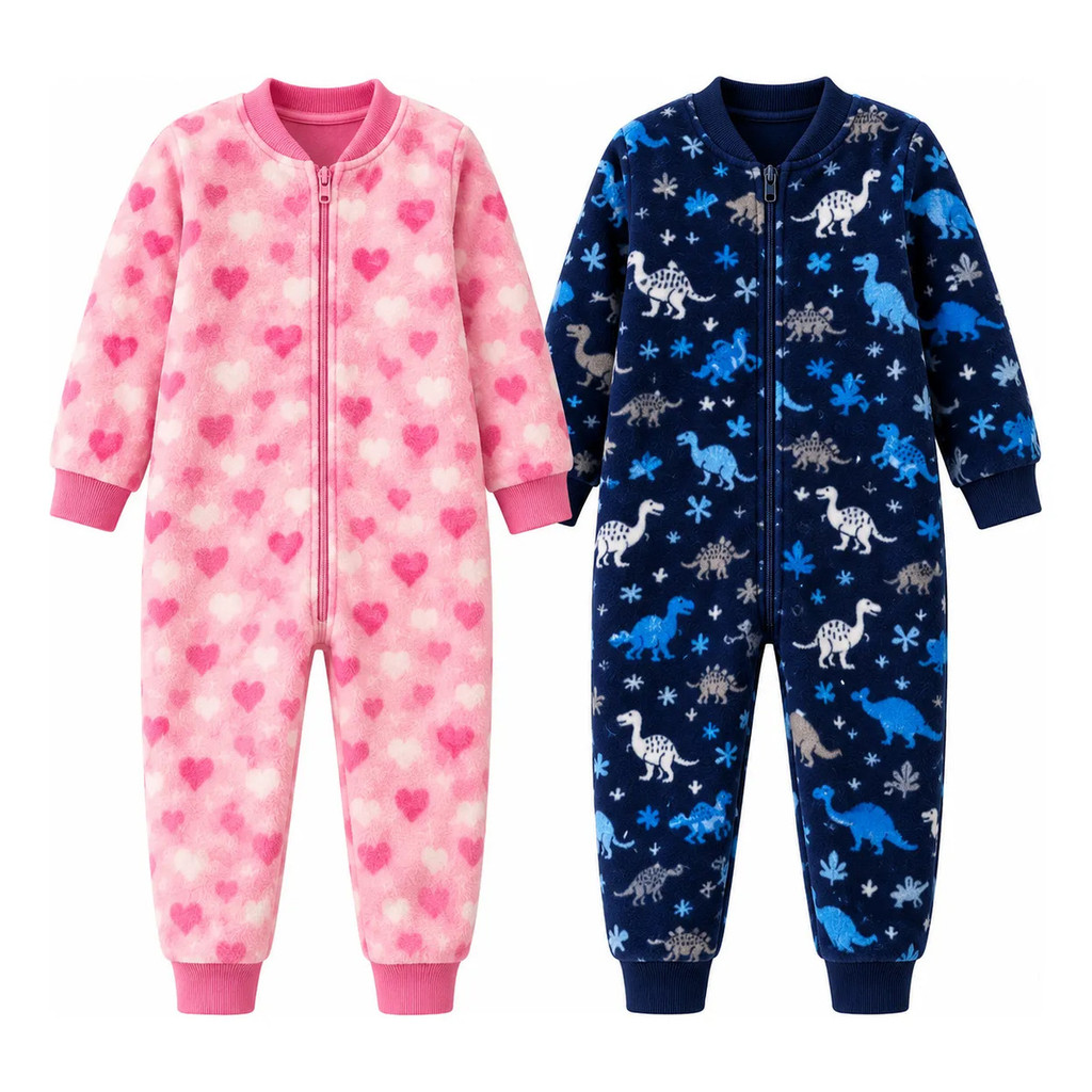Macacão Infantil Manta Fleece Com Zíper Quentinh