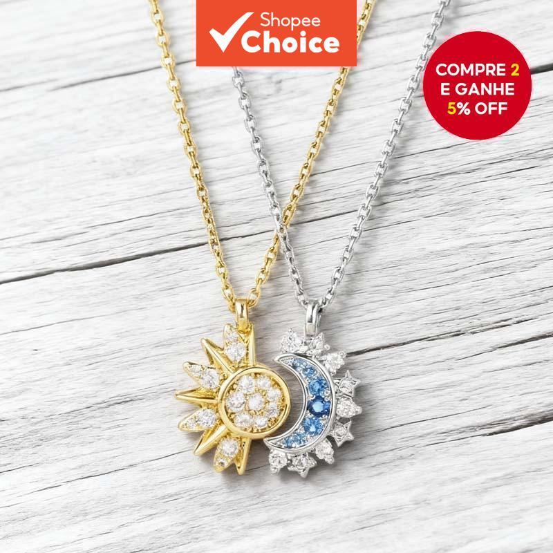 Sol Lua Em Camadas Colar Novo Casal Na Moda Strass