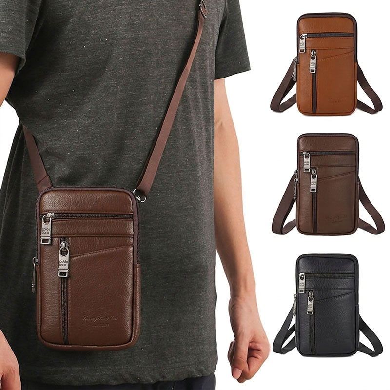 Bolsa Para O Ombro De Couro MINI Portátil Homem P
